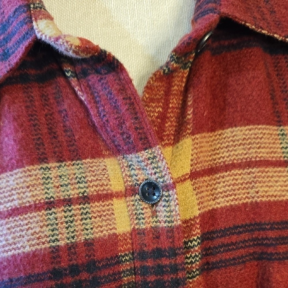 Naturals Reflections Rust Plaid Flannel Shirt - Grunge Western Button Up 2X - Picture 7 of 7